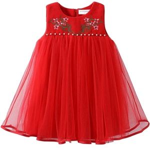 Faux wool red Holiday Dress | 4T